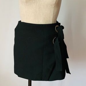 Zara Black Faux Wrap Mini Skirt Sz L